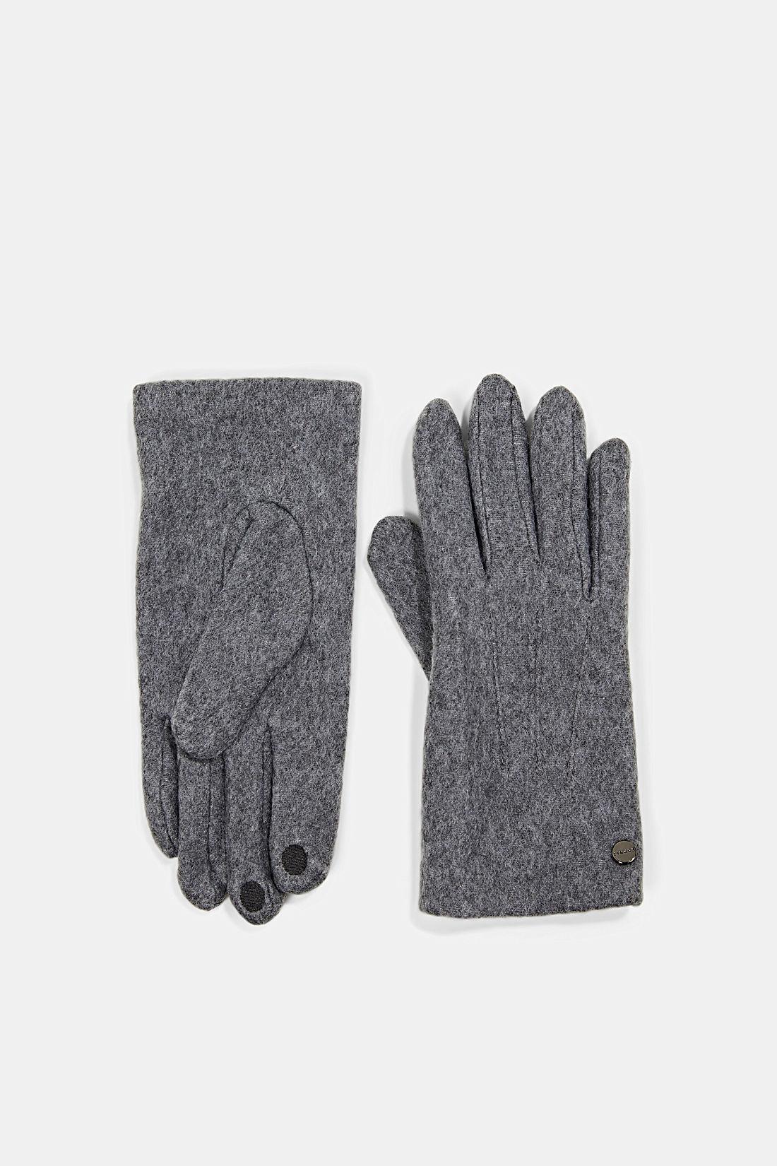 Dames Accessoires voor voor Handschoenen voor Esprit Handschoenen Van Fleece in het Grijs 